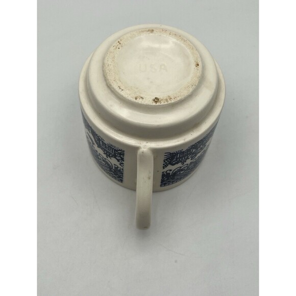 Vintage Blue Willow Ware China USA McCoy-Coffee Cups Stacking Cups Set of 5 - Picture 6 of 8